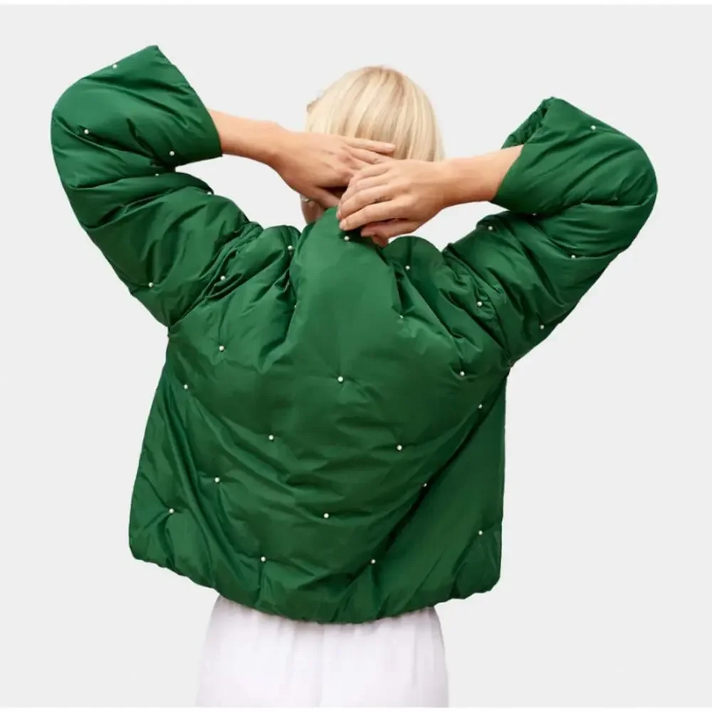 $459 Green Sleeper Pearly Puffy Jacket S/M NWT - Picture 5 of 6